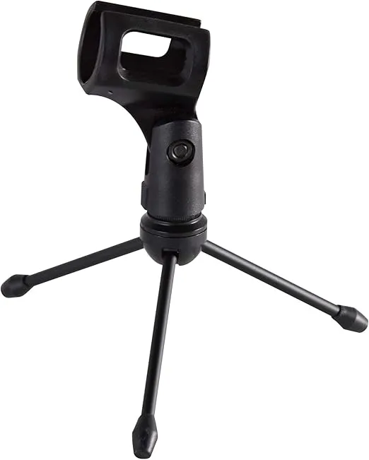 Gator Frameworks Mini Tripod Desktop Microphone Stand with Clip for Wireless Mics and Collapsible Legs (GFW-MIC-0251)