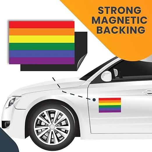 Magnet Me Up LGTBQA Rainbow Flag Magnet Decal, 4x6 Inch, Heavy-Duty Automotive Magnet for Car, Truck, SUV, Show Your Support for LGBTQA, Spread Love and Equality, Crafted with Pride in The USA