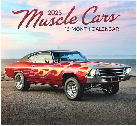 Muscle Cars 2025 Full Size Wall Calendar for Planning, Scheduling, and Organizing