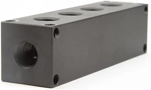 Viair 92820 6 Port Manifold with Mounting Holes, Black
