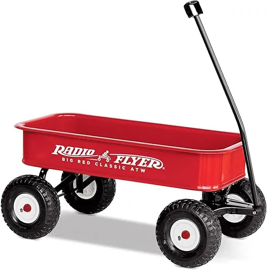 Radio Flyer Steel Wagon, Walking and Riding Cart for Kids Age 1 to 5, Big Red Classic
