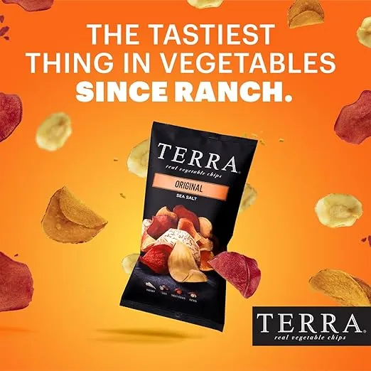Terra Vegetable Chips, Original Vegetable Chips with Sea Salt, 1 Oz (Pack of 24)