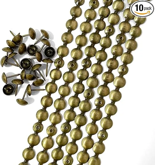 Let's Decorate 10 Meters D11mm Brass Plated Decorative Nail Strips/Nailhead Trims,Upholstery Sofa Tacks,Loosing Tacks Matched (K:11mm Brass)