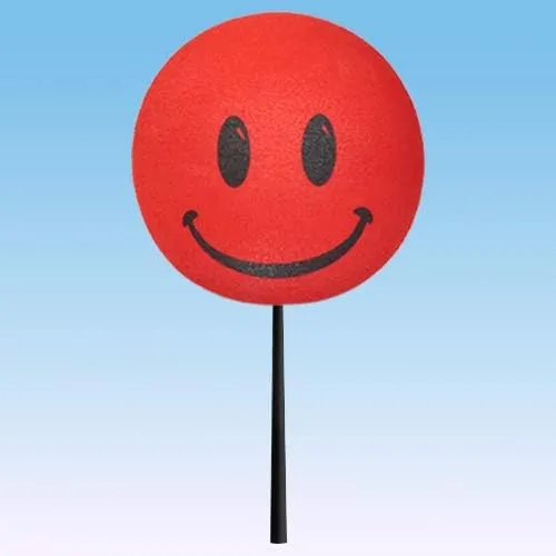 Happy Smiley Face Car Antenna Ball/Auto Mirror Dangler/Dashboard Buddy (Red)