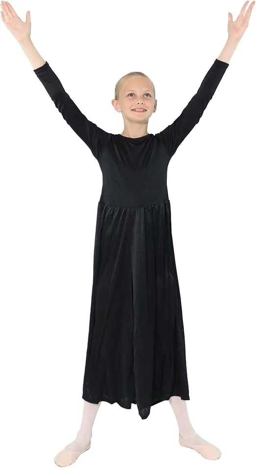 Danzcue Girls Long Sleeve Crew Neck Jumpsuit