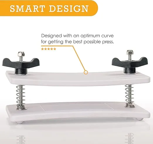 Extra Firm Tofu Press by Healthy Express - Premium Curved Plates for Superior Pressing Results on Firm and Extra Firm Tofu. Healthy Eating is Now Easier. (2-Post/2-Spring)