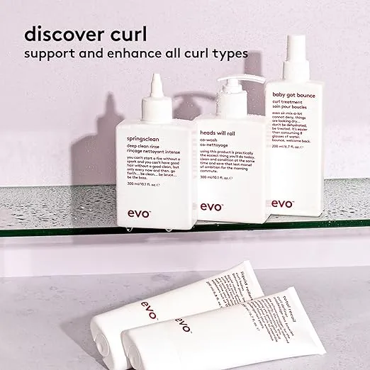 evo Heads Will Roll Cleansing Conditioner for Curly Hair - Moisturizing Curl Defining & Frizz Eliminating