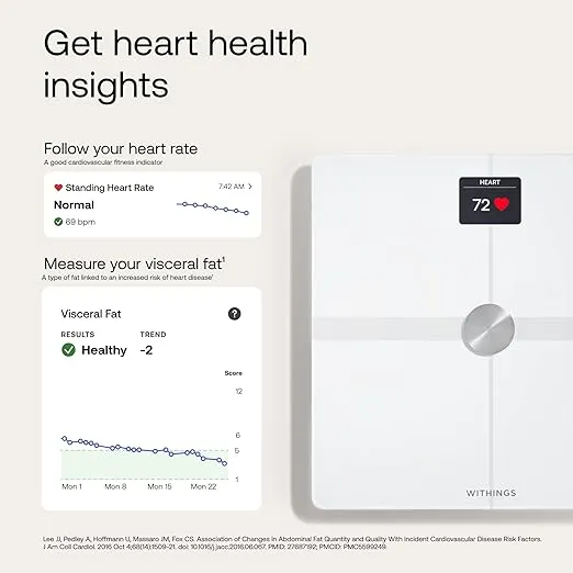 WITHINGS Body Smart - Accurate Scale for Body Weight and Fat Percentage, Body Composition Wi-Fi and Bluetooth Weight Scale, Baby Weight Scale, Smart Scale Apple Health Compatible, Bathroom Scale