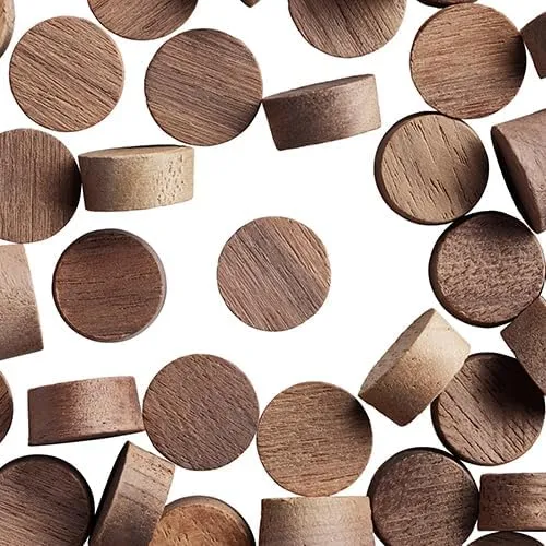 WidgetCo 1/2" Walnut Wood Plugs, Face Grain, Woodworking Plugs, Can Be Sanded, Stained, or Painted (Qty 100)