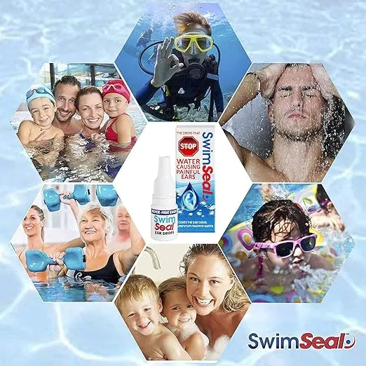 All Natural Swimmer's Ear Drops for Daily Use Rather Than Alcohol Drops or Earplugs. Avoids Earache & Blocked Ears from All Water Exposure for All Ages.