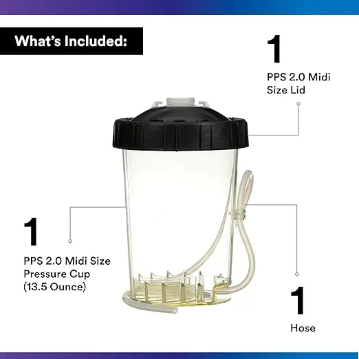 3M PPS 2.0 H/O Pressure Cup with Air Hose, 26121, Midi, 13.5 Ounces, Use with 3M Accuspray HGP Spray Gun for Thick High-Viscosity Latex Paints, Varnishes, Coatings and Primers, 1 Pack