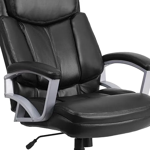 Flash Furniture HERCULES Series Big & Tall 500 lb. Rated Black LeatherSoft Executive Swivel Ergonomic Office Chair with Arms