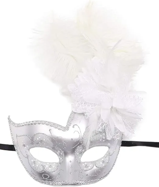 Costume Mask Feather Masquerade Mask Halloween Mardi Gras Cosplay Party Masque