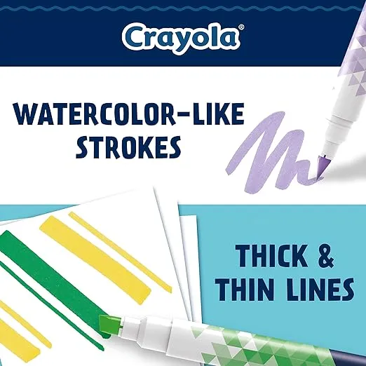 Crayola Dual Chisel Tip & Brush Markers (12ct), Markers for Adults, Art Marker Set, Coloring Supplies, Gifts for Teens & Adults
