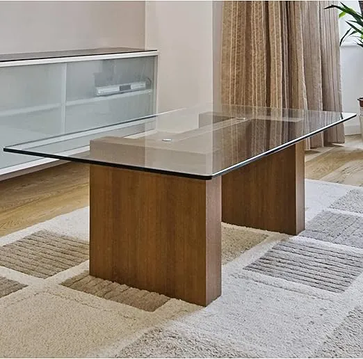Fab Glass and Mirror Beveled Tempered Radius Corners Table, 40" x 1/2"