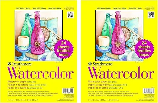 Strathmore Watercolor Paper Pad 9x12-24 Sheets