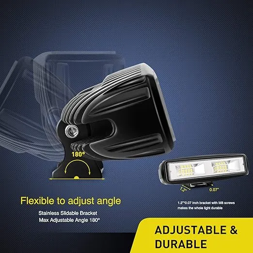 Nilight - 15021F-B LED Light Bar 2PCS 6 Inch 48W Flood Driving Fog Light Off Road Lights Boat Lights driving lights Led Work Light SUV Jeep Lamp, 2 years Warranty