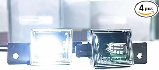 Morimoto XB LED License Plate Lights, Black Housing Upgrade, Fits Chevy Silverado (14-18), Plug and Play Assembly, Easy Install, 5000k Pure White Light, Amber Front & Red Rear (1x LF71207)