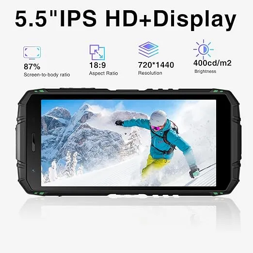DOOGEE S41 MAX Rugged Smartphone 2024, 16GB + 256GB/SD 1TB Rugged Phone Android 13, 6300mAh Rugged Cell Phone, 5.5" HD+ Display, IP68 Waterproof Outdoor 4G Mobile Phone, NFC/WiFi/OTG