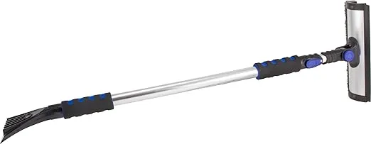 SubZero 80037 60" Quick Lock Pivoting Head Snowbroom with Integrated Squeegee and Ice Scraper , Black