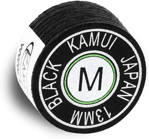 KAMUI Black Laminated Pool Billiard CUE TIP - 1 pc (Medium, 12.5 mm)