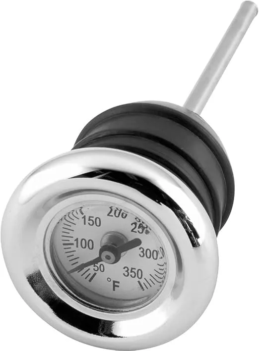Biker's Choice Oil Tank Dipstick with Temperature Gauge (White Face) Compatible with 88-99 Harley FLSTC