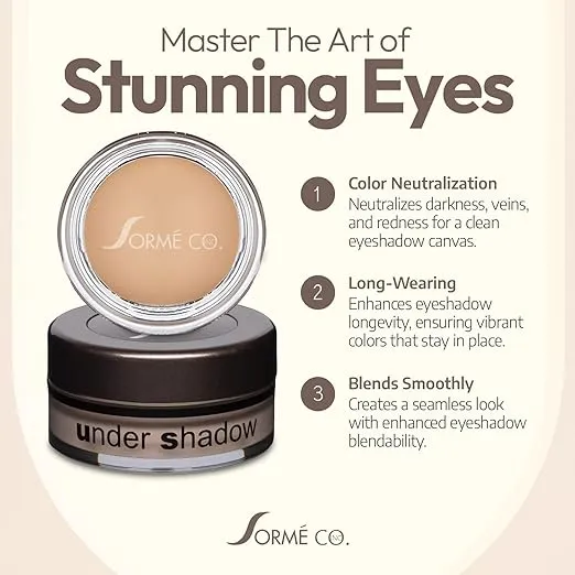 Sorme Treatment Cosmetics Under Shadow Primer (0.18 oz) | Neutralizing Eyelid Primer for Crease-Proof Eye Makeup | Hydrating Cream Eyeshadow Primer | Cruelty-Free Eyeshadow Base and Under Eye Primer