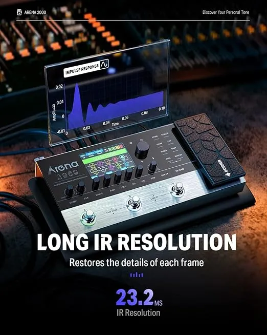 Donner Arena 2000 Guitar Multi-Effects Pedal with 278 Effects, 100 IRs, Looper, Drum Machine, Amp Modeling, XLR and MIDI Support