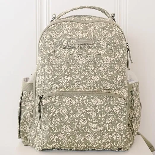 JuJuBe x Sazan Hendrix - New Classic Diaper Bag Backpack with Portable Changing Pad, Baby Stroller Straps, Large Travel Backpack for Boy or Girl, For Carrying Baby Bottles, Diapers, Paisley Floral