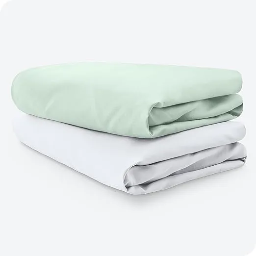 Bare Home 2-Pack Fitted Crib Sheets - Premium 1800 Ultra-Soft Microfiber - Breathable - Baby Sheet - for Boys & Girls - Fits Standard Crib and Toddler Mattresses (Crib, Spring Mint/White)