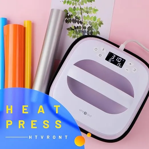 HTVRONT Heat Press Machine for T-Shirts, Portable Heat Press 10"X10", Iron Press for Sublimation and HTV Vinyl Shirt Press Machine for Hat, Bags, Heating Transfer Projects(Purple)