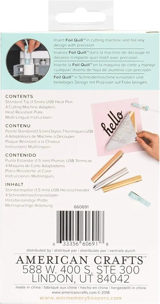 We R Memory Keepers Foil Quill Standard Tip Pen, Make Custom Designs For Planners, Journals, Cards, Scrapbook Pages, and More, Heat-resistant Grip, On-the-go USB Plug, Craft Projects