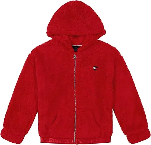 Tommy Hilfiger Girl's Full-zip Fleece Hoodie Sweatshirt With Front Pockets