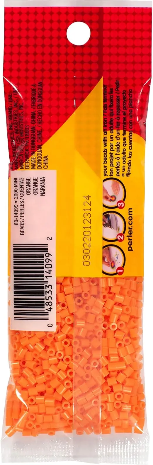 Perler 80-14099 Mini Fuse Bead Craft Supplies, 2000pcs, Orange