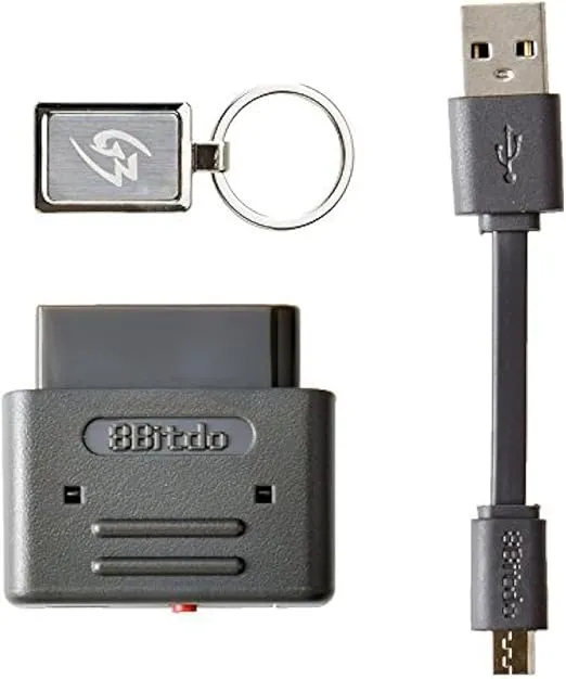 Mcbazel PS3 Dualshock 3 PS4 Dualshock 4 Wiimote Wii U Pro Nintendo Switch Joy-Con Nintendo Switch Pro Controller to SNES SFC Bluetooth Wireless Gaming Retro Receiver with Keychain
