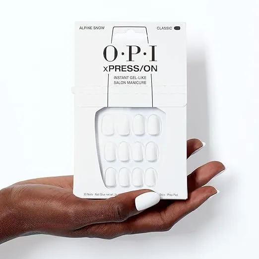 OPI xPRESS/ON Press on Nails | Short Round Light Solid Nail Art Press On Nails | With Nail Glue | Long Lasting, Reusable, Non-damaging