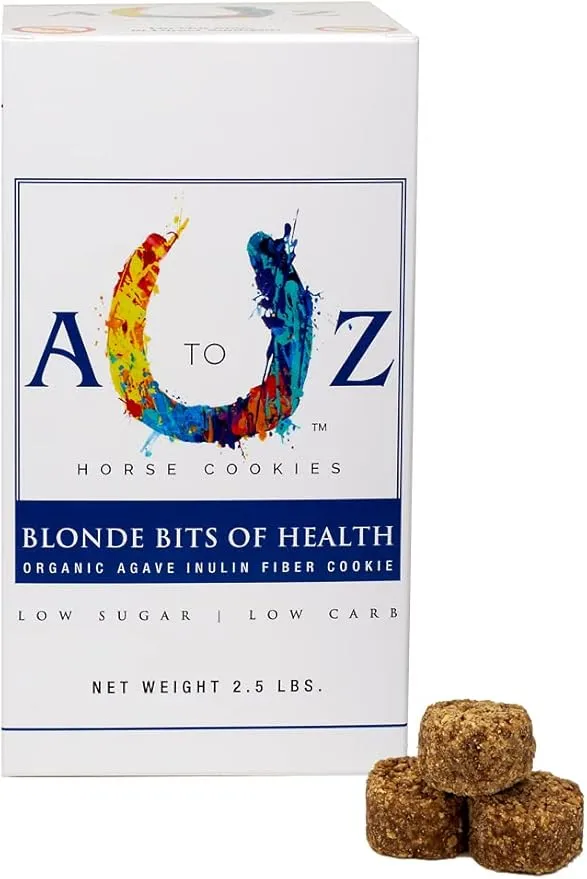 Horse Treats Blonde Bits of Health, Low Carb, Low Sugar, A Softer Cookie, Wheat, Corn, Soy & Alfalfa Free, Made with Cinnamon & Agave, Natural Human Grade Ingredients, 2.5 lb Box