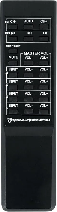Rockville Home Matrix 4 4-Zone 8-Channel 600W Multi-Room/Source Receiver Amplifier, Bluetooth, USB, Optical, FM Radio, Includes Remote - Perfect for Home Audio, Restaurants, Offices, Schools