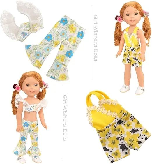 BM 10 Sets American Wellie Doll Clothes Outfits Dolls Handmade Casual Wear Clothes and Other 14 -14.5 Inch Dolll