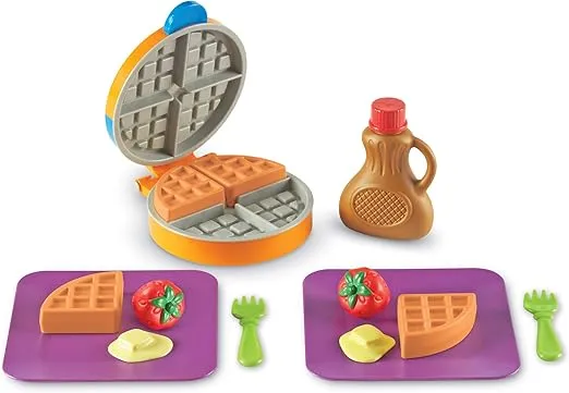 Learning Resources New Sprouts Waffle Time, Pretend Play Food Set, 14 Piece Set, Ages 18 mos+