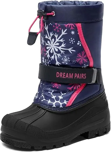 DREAM PAIRS Boys & Girls Mid Calf Waterproof Winter Snow Boots for Toddler/Little/Big Kid