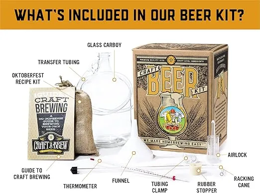 Craft A Brew - Oktoberfest Ale - Beer Making Kit - Make Your Own Craft Beer - Complete Equipment and Supplies - Starter Home Brewing Kit - 1 Gallon