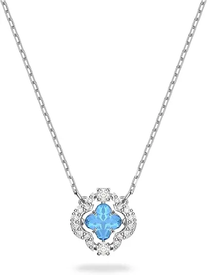 SWAROVSKI Sparkling Dance Necklace and Bracelet Jewelry Collection, Blue Crystals, Clear Crystals