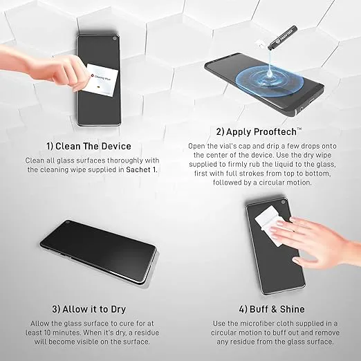 Liquid Glass Screen Protector for All Smartphones Tablets and Watches Wipe On Nano Protection for Up To 4 Devices - Bottle