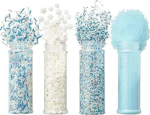 Wilton Winter Sprinkles Mega Set of 4, 16.6 oz, blue and white