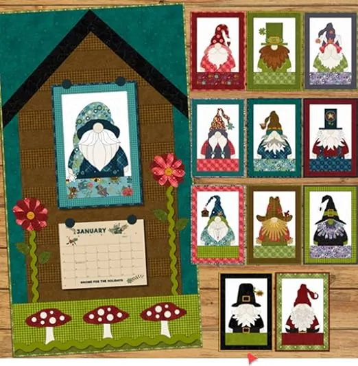 The Whole Country Caboodle Gnome for The Holidays Calendar Quilt Pattern