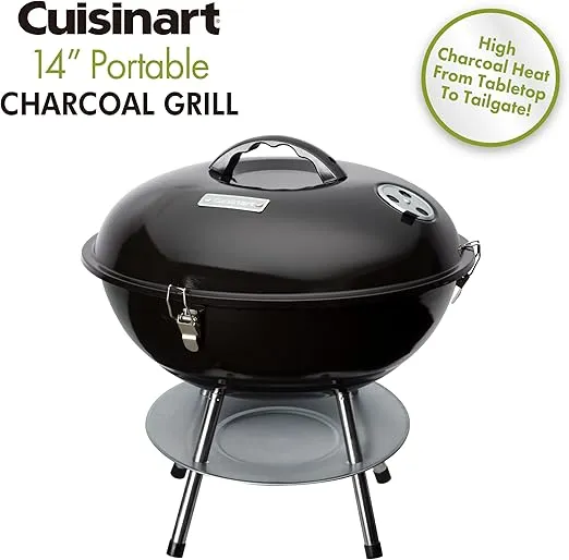 Cuisinart CCG-190 Portable Charcoal Grill, 14-Inch, Black