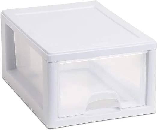 Sterilite 20518006PK2 Sackable Plastic Storage Drawer, Pack of 2, White