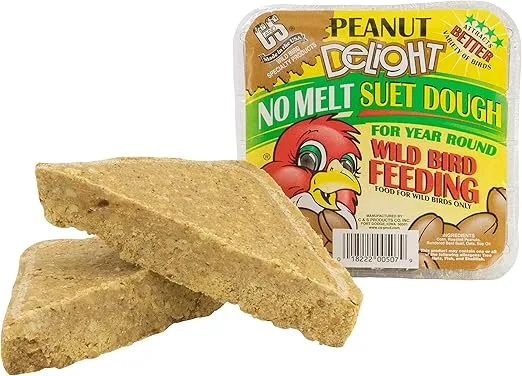 C&S Peanut Delight No Melt Suet Dough 11.75 Ounces, 8 Pack