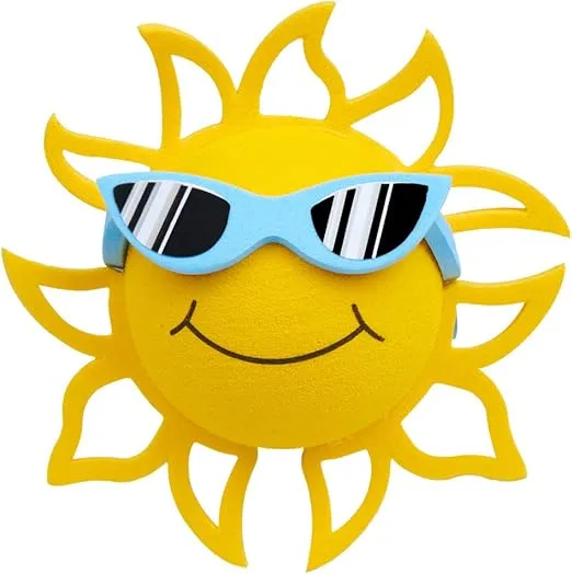 California Sunshine w Sunglasses Car Antenna Topper/Rear View Mirror Dangler/Desktop Spring Stand (Blue) (Fits Standard Thin Style Antenna)